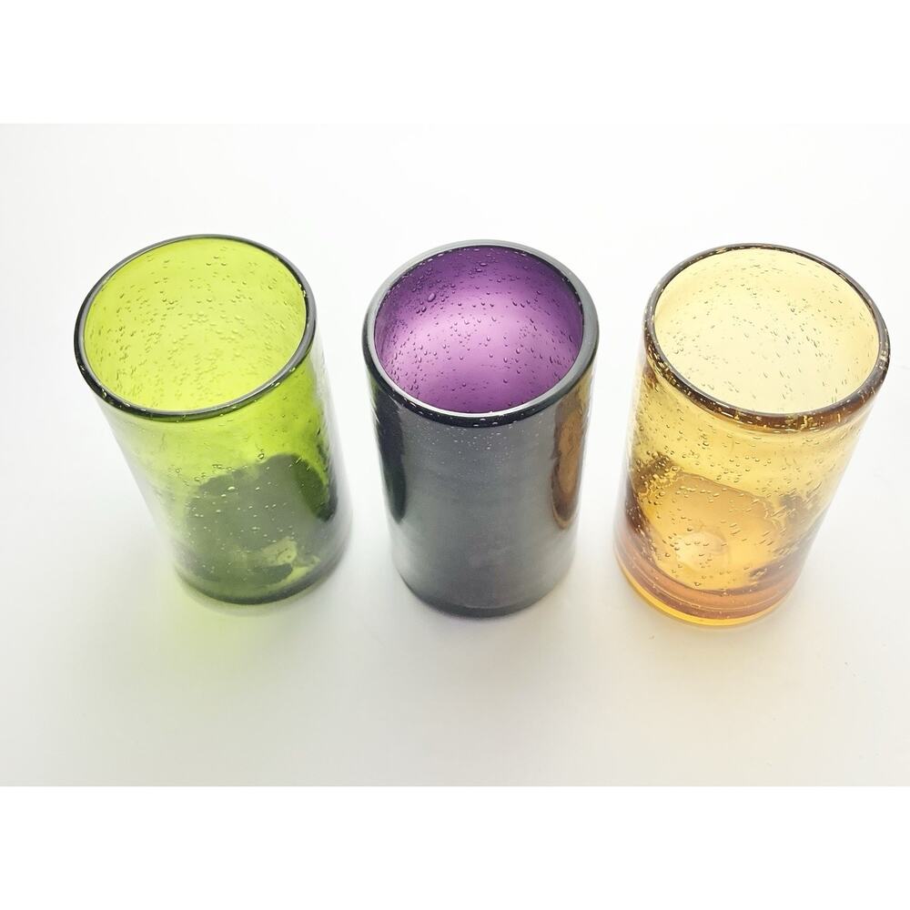 Artland “Iris” 6 Colorful Blown Highball Tumbler Drinking Glasses 5 3/4” 18oz - Picture 5 of 6